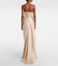 Vivienne Westwood Galaxy draped cr√É¬™pe satin bustier gown