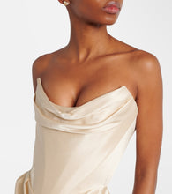 Vivienne Westwood Galaxy draped cr√É¬™pe satin bustier gown