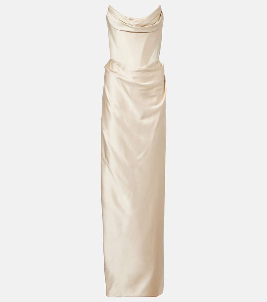 Vivienne Westwood Galaxy draped cr√É¬™pe satin bustier gown