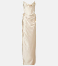 Vivienne Westwood Galaxy draped cr√É¬™pe satin bustier gown