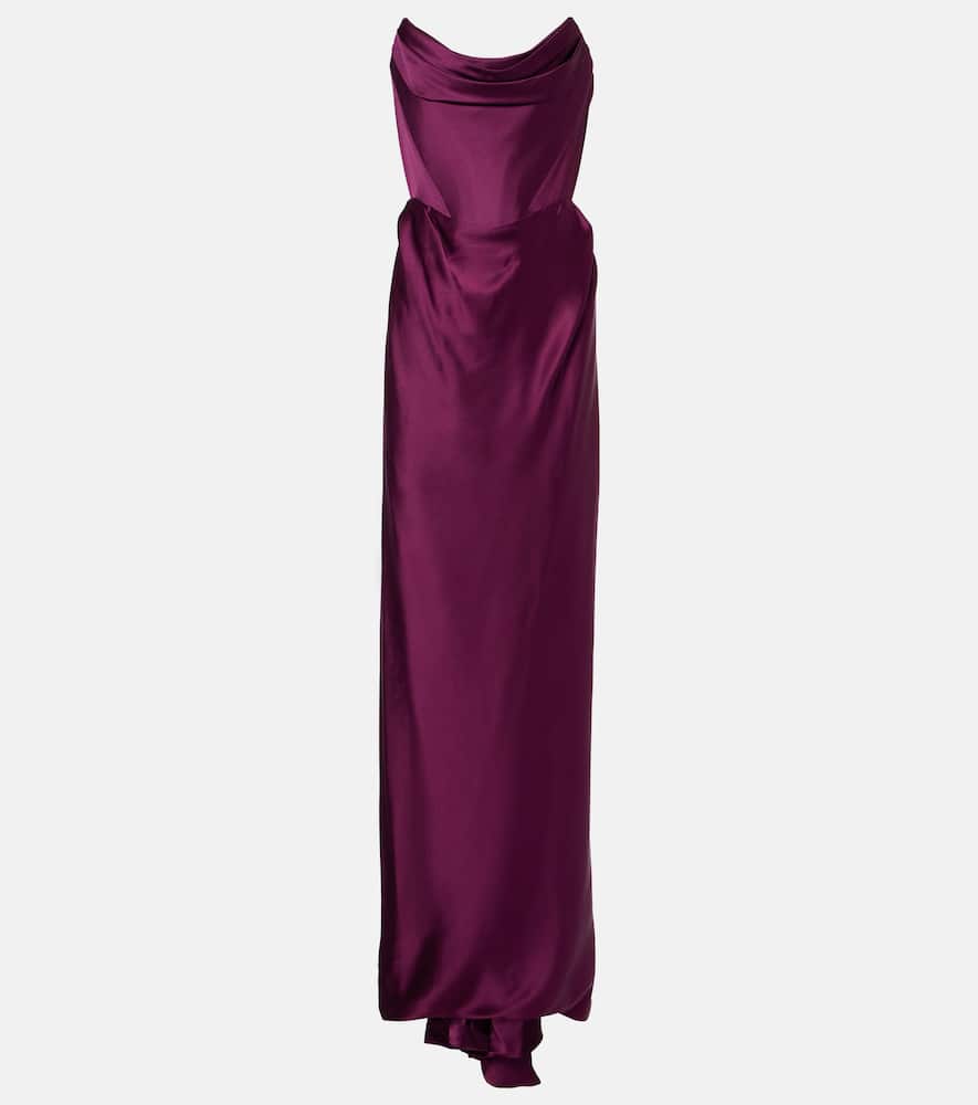 Vivienne Westwood Galaxy draped cr√É¬™pe satin bustier gown