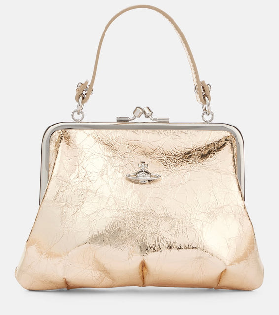 Vivienne Westwood Granny Small metallic leather tote bag. Shop Vivienne Westwood Top-Handle Bags for women now.