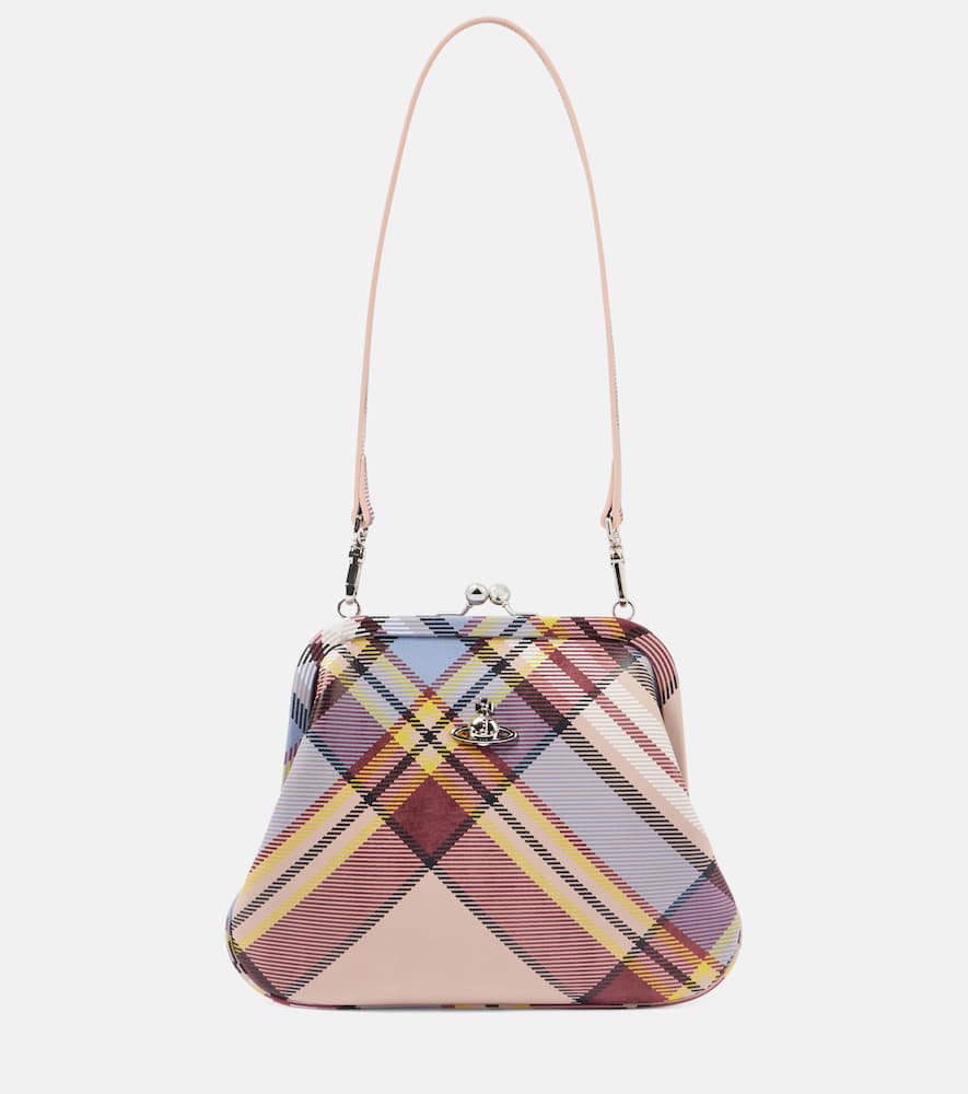 Vivienne Westwood Granny Small tartan leather clutch. Shop Vivienne Westwood Shoulder Bags for women now.