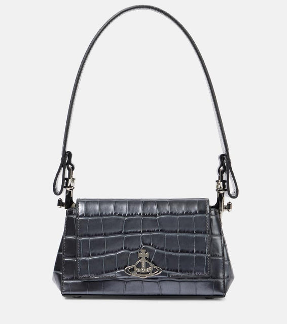 Vivienne Westwood Hazel Small croc-effect leather shoulder bag. Shop Vivienne Westwood Shoulder Bags for women now.
