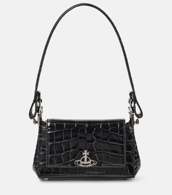 Vivienne Westwood Hazel Small croc-effect leather shoulder bag. Shop Vivienne Westwood Shoulder Bags for women now.