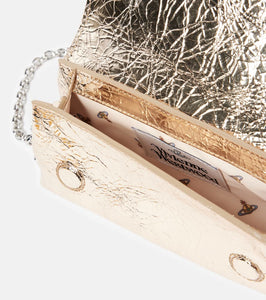 Vivienne Westwood Orb Mini metallic leather clutch