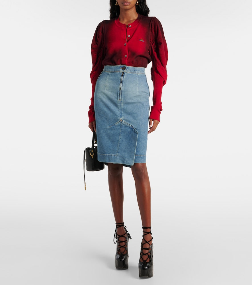 Vivienne Westwood Orb denim pencil skirt