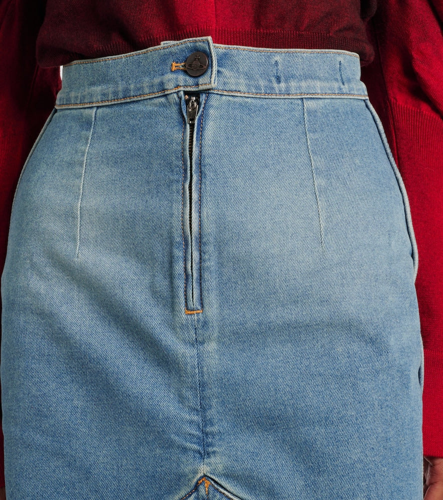 Vivienne Westwood Orb denim pencil skirt