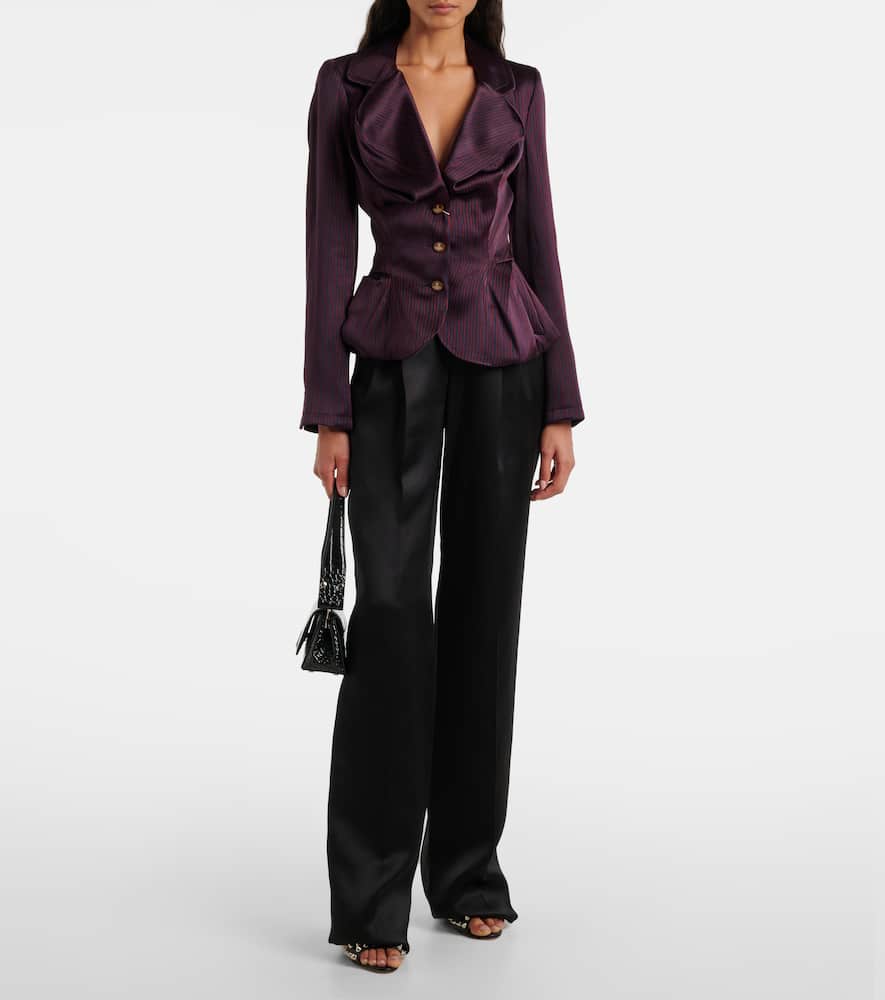 Vivienne Westwood Orb striped ruffled jacquard blazer