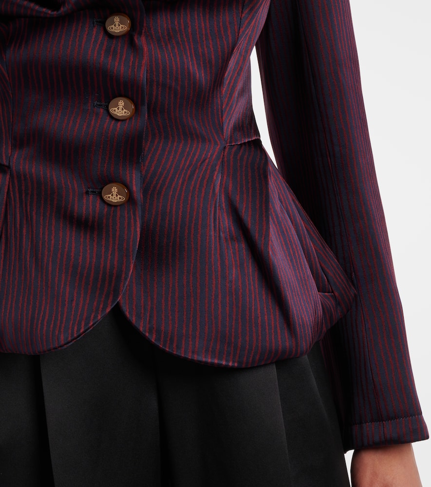 Vivienne Westwood Orb striped ruffled jacquard blazer