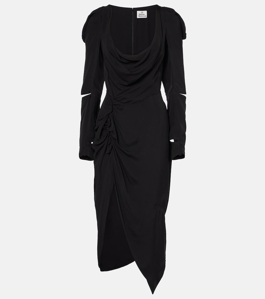 Vivienne Westwood Panther draped midi dress. Vivienne Westwood 黑豹图案垂褶中长连衣裙