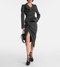 Vivienne Westwood Pinstriped wool and cotton midi skirt