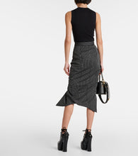 Vivienne Westwood Pinstriped wool and cotton midi skirt