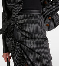 Vivienne Westwood Pinstriped wool and cotton midi skirt
