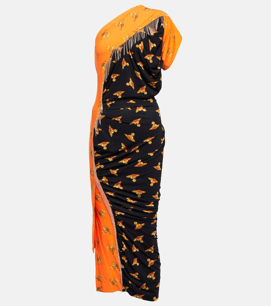 Vivienne Westwood Printed one-shoulder midi dress. Vivienne Westwood 印花单肩中长连衣裙