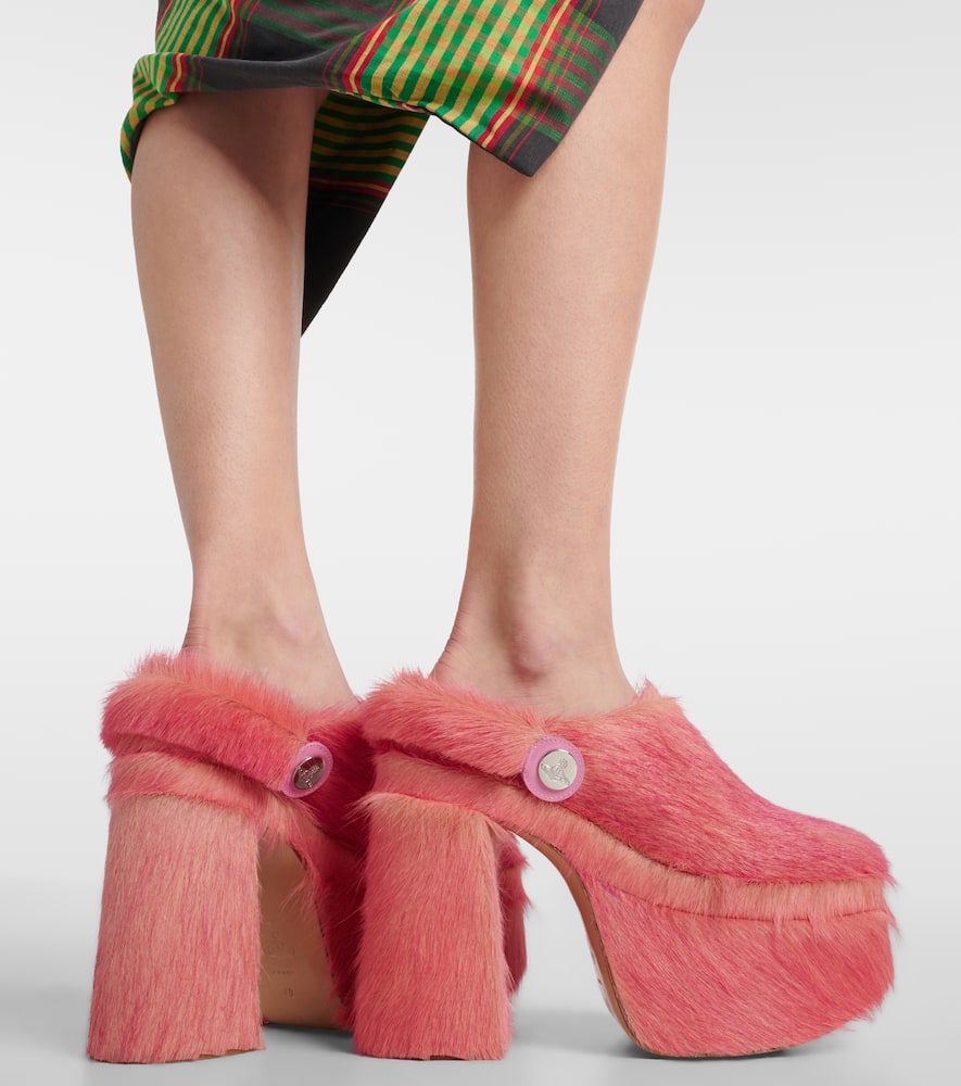 Vivienne Westwood Swamp calf hair platform clogs