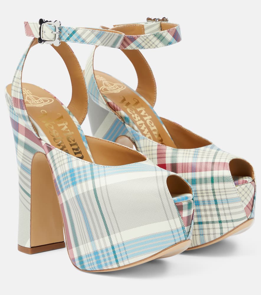Vivienne Westwood Vargas checked leather platform pumps