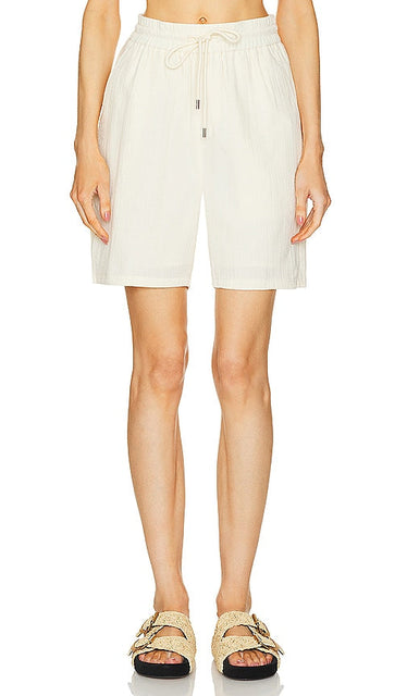 WAO Crinkle Gauze Short in Cream - Short en gaze froissée WAO en crème - WAO 奶油色皱纹短纱布 - WAO Crinkle Gauze Short in Creme - WAO 크링클 거즈 쇼츠 - Pantaloncini WAO Crinkle Gauze color crema