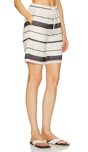 WAO Crochet Stripe Short in Neutral