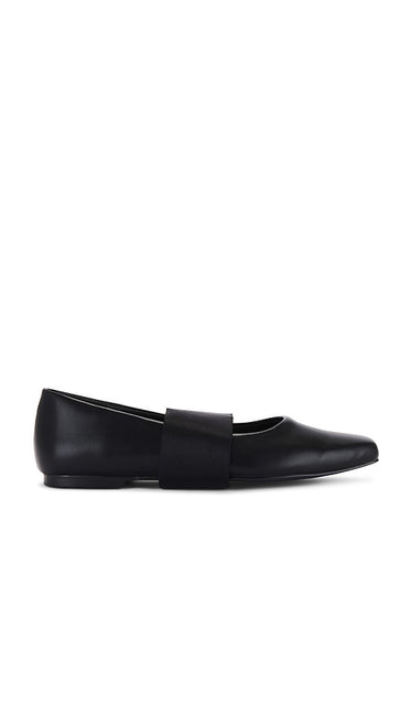 WeWoreWhat Metal Strap Footwear in Black | Black Ballet Flats for Women