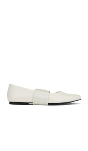 WeWoreWhat Metal Strap Footwear in Ivory | Ivory Ballet Flats for Women