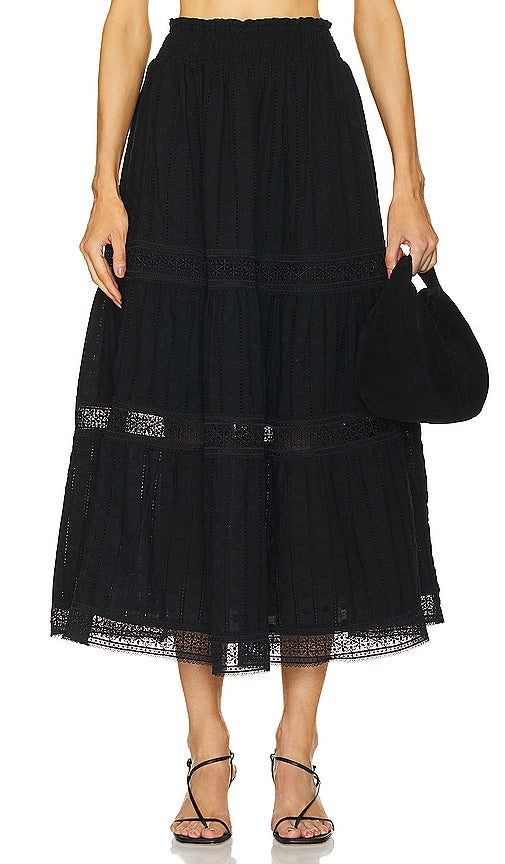 Waimari Angela Maxi Skirt in Black - Jupe longue Waimari Angela en noir - Waimari Angela 黑色长裙 - Waimari Angela Maxirock in Schwarz - Waimari Angela 맥시 스커트 - Gonna lunga Waimari Angela in nero