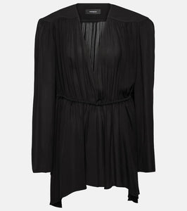 Wardrobe.NYC Asymmetric silk minidress