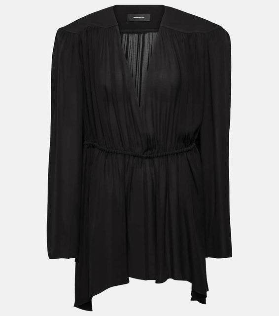 Wardrobe.NYC Asymmetric silk minidress
