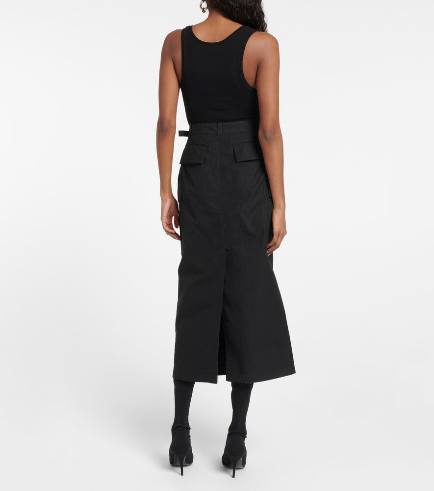Wardrobe.NYC Cotton cargo midi skirt