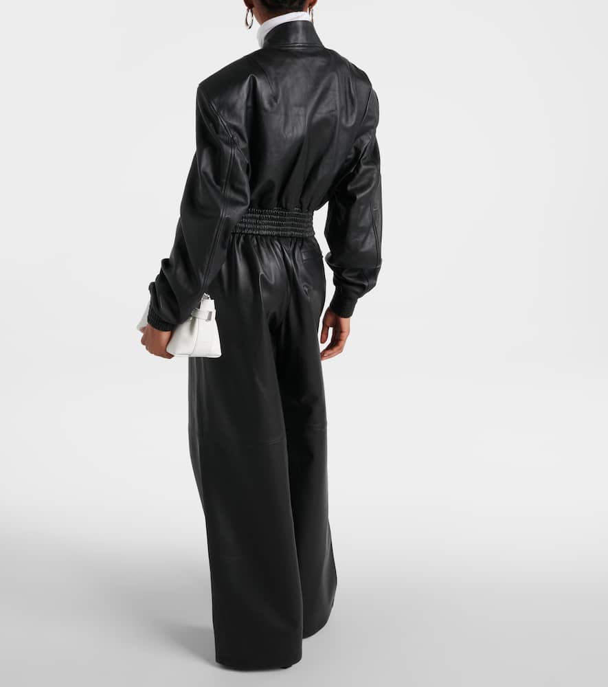Wardrobe.NYC Cropped leather bomber jacket
