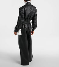 Wardrobe.NYC Cropped leather bomber jacket