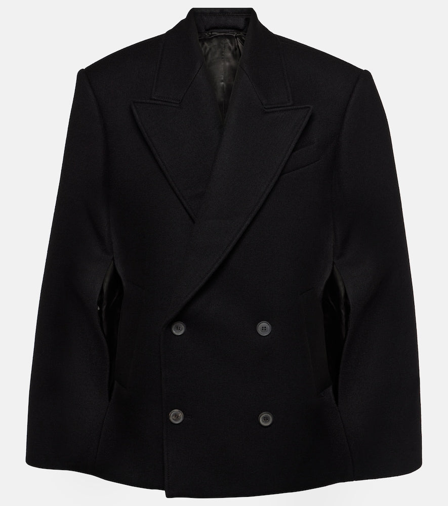 Wardrobe.NYC Double-breasted cropped virgin wool cape - Wardrobe.NYC 双排扣短款羊毛披肩