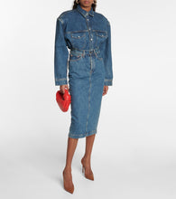 Wardrobe.NYC High-rise denim midi skirt