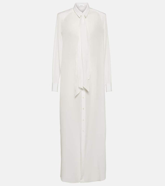 Wardrobe.NYC Layered silk maxi dress