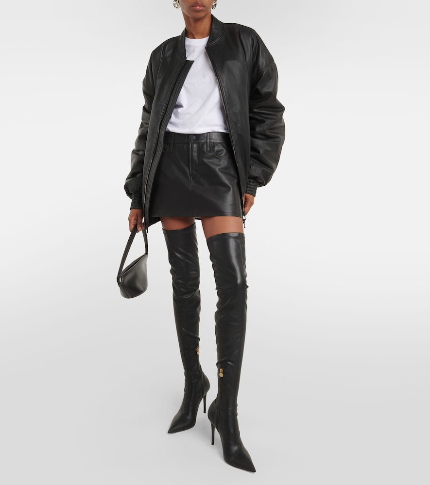 Wardrobe.NYC Micro leather miniskirt