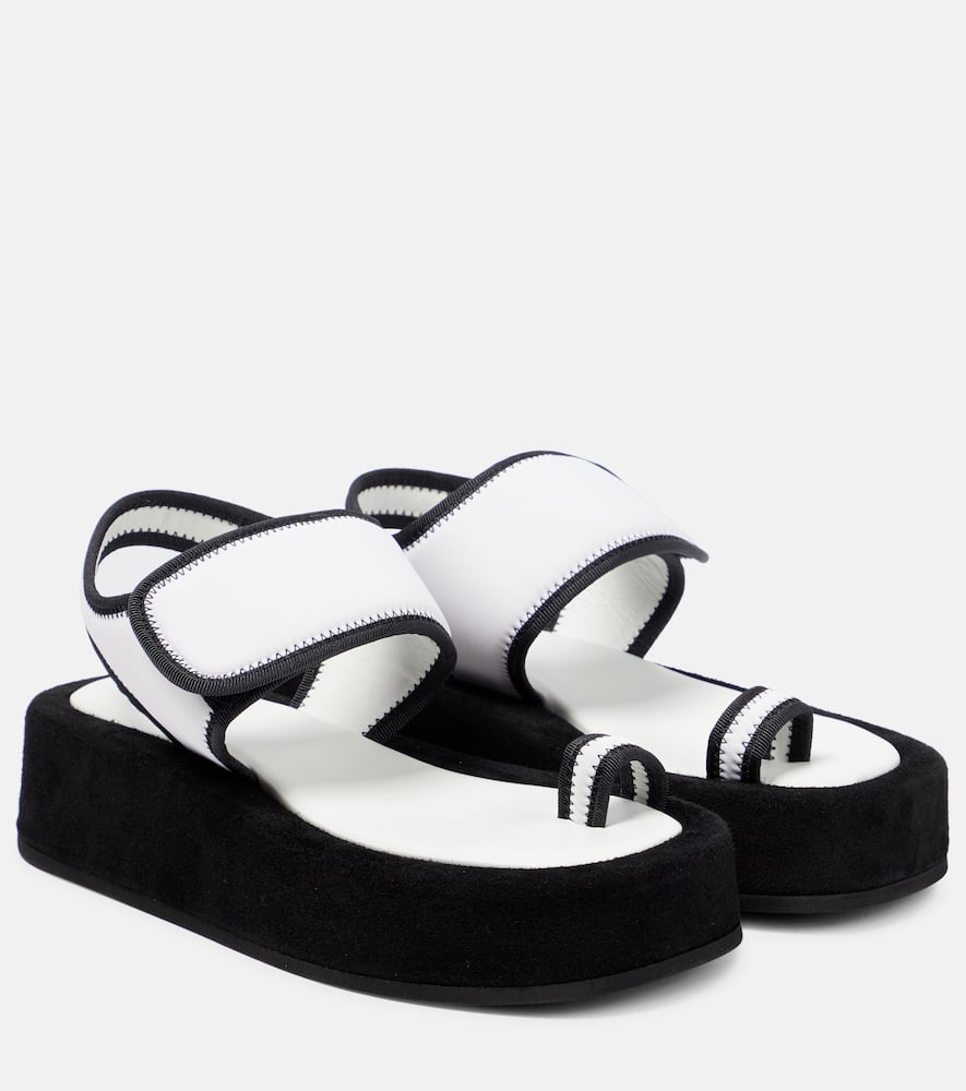 Wardrobe.NYC Neoprene and suede platform sandals