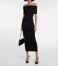 Wardrobe.NYC Off-shoulder ribbed-knit midi dress