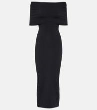 Wardrobe.NYC Off-shoulder ribbed-knit midi dress