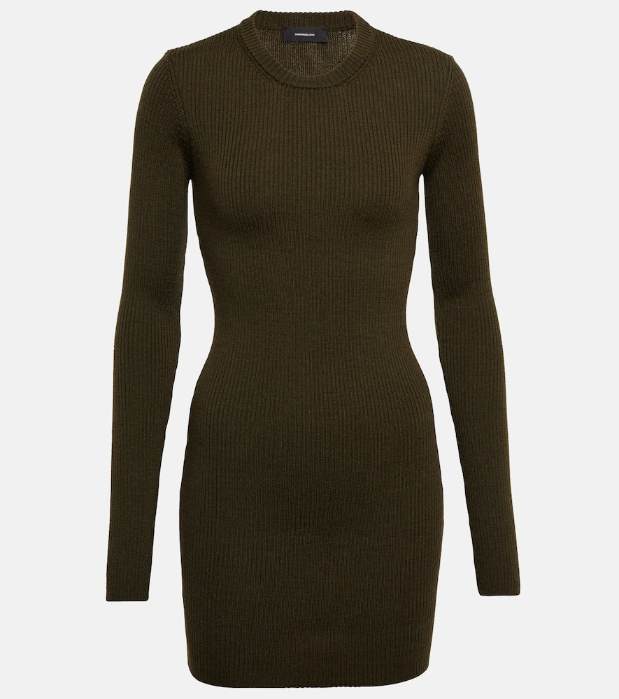 Wardrobe.NYC Ribbed-knit wool minidress. Wardrobe.NYC 罗纹针织羊毛迷你连衣裙