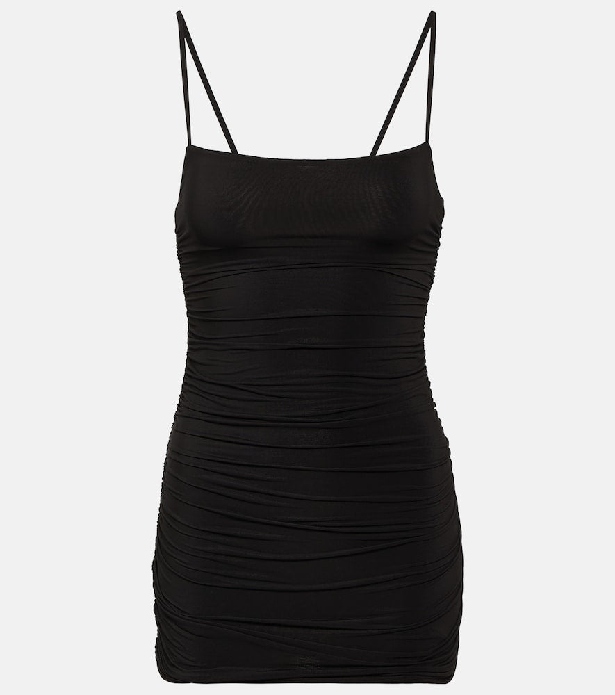Wardrobe.NYC Ruched jersey minidress. Wardrobe.NYC 褶饰平纹针织迷你连衣裙