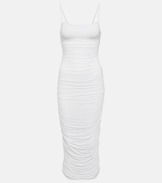 Wardrobe.NYC Ruched jersey slip dress