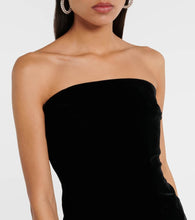 Wardrobe.NYC Strapless velvet midi dress