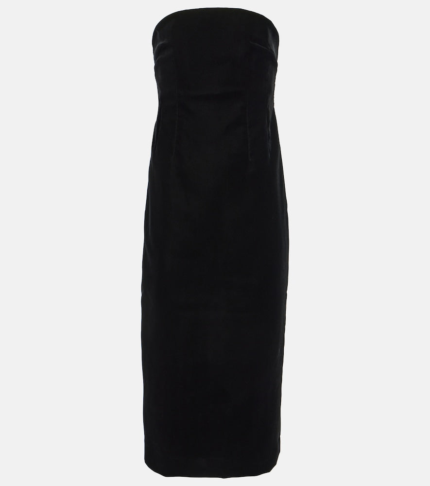 Wardrobe.NYC Strapless velvet midi dress. Wardrobe.NYC 无肩带丝绒中长连衣裙