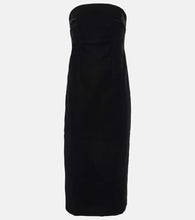 Wardrobe.NYC Strapless velvet midi dress