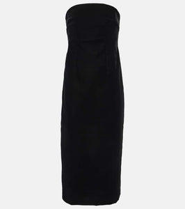 Wardrobe.NYC Strapless velvet midi dress