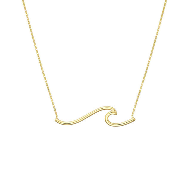 Wave Adjustable Yellow Gold Necklace