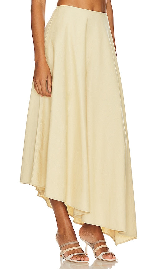 WeWoreWhat Asymmetrical Midi Skirt in Beige