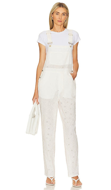 WeWoreWhat Basic Overall in White - WeWoreWhat Basic - Salopette en blanc - WeWoreWhat 白色基本款背带裤 - WeWoreWhat Basic-Overall in Weiß - WeWoreWhat 베이직 오버올 화이트 색상 - WeWoreWhat Basic in generale in bianco