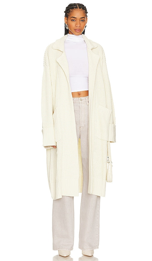WeWoreWhat Collar Coat in Ivory - Manteau à col WeWoreWhat en ivoire - WeWoreWhat 象牙色领大衣 - WeWoreWhat Kragenmantel in Elfenbein - WeWoreWhat 칼라 코트아이보리 색상 - Cappotto con colletto WeWoreWhat in avorio