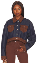 WeWoreWhat Color Block Denim Jacket in Navy